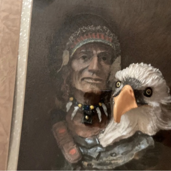 Native America Indian Chief and Eagle Shadow Box - Picture 3 of 12